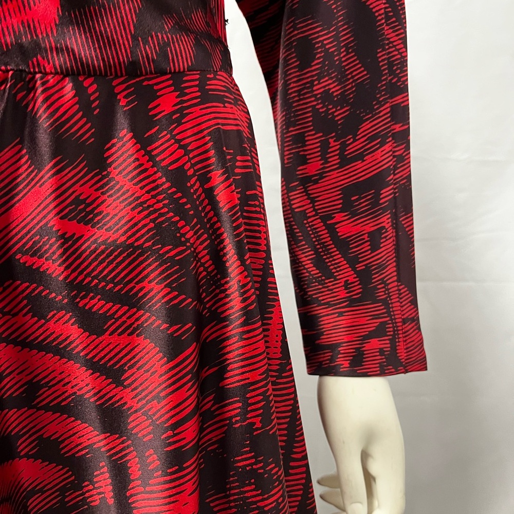 VTG 80s Debora Kuchme 100% Silk Red Satin Backless Midi Cocktail Party Dress - Picture 9 of 15